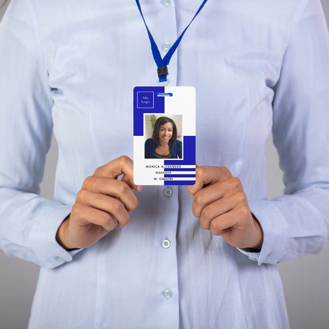 Royal blue white profile photo business corporate badge (Creator Uploaded)