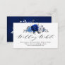 Royal Blue White Silver Floral Website Details Enclosure Card