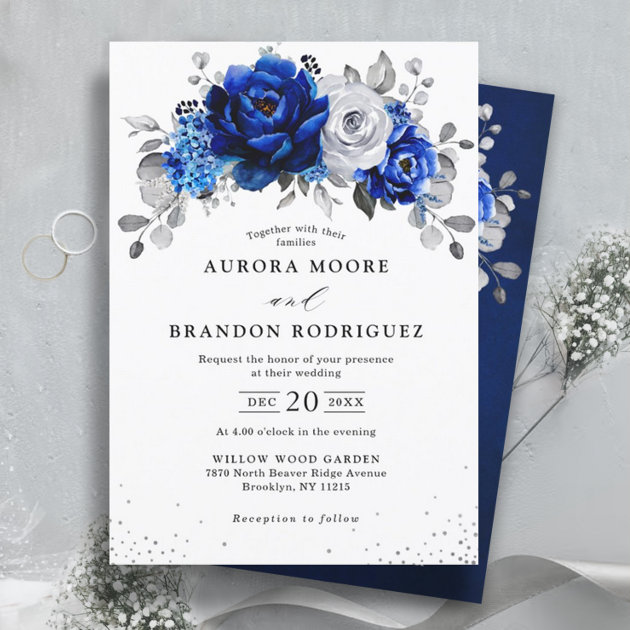 Silver on sale wedding invitations