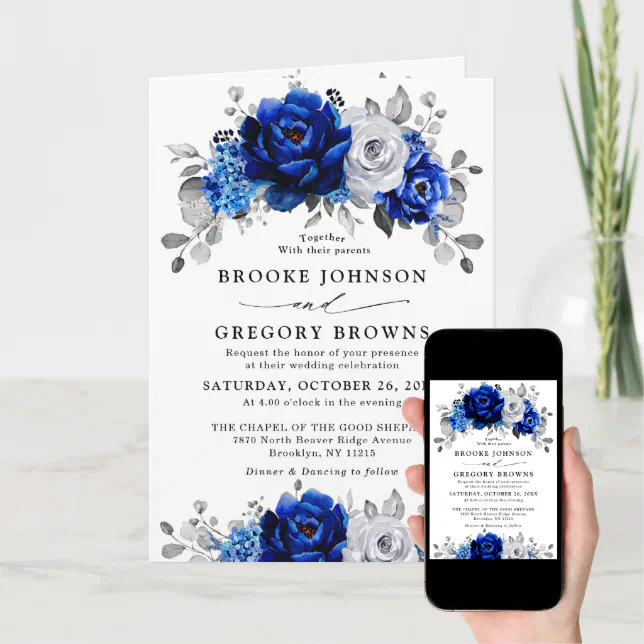 silver and blue wedding background