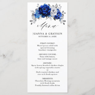 Stunning Royal Blue Rose Personalised Wedding Bar Free Drink Tokens 