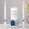 Royal Blue White Silver Metallic Floral Wedding
