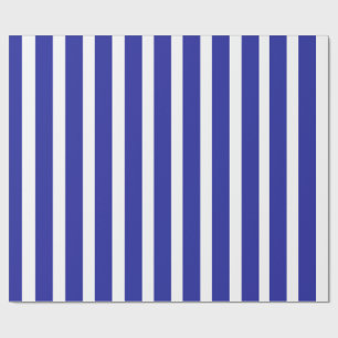 Royal Blue & White Vertical Stripe Wrapping Paper