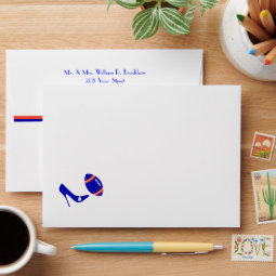Royal Blue & White Wedding Invitation Envelope Zazzle