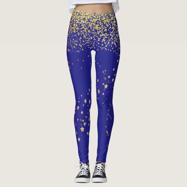 Blue and gold outlet leggings