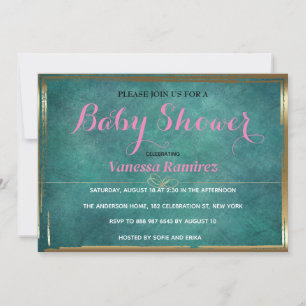 Royal blue with gold color, cute invitation