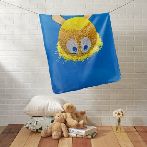 Royal Blue with Yellow ET Face Baby Blanket