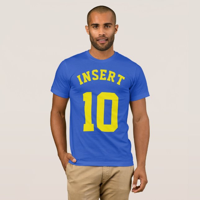 Royal Blue & Yellow Adults, Sports Jersey Design T-Shirt