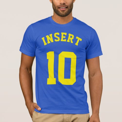 Royal Blue  Yellow Adults  Sports Jersey Design T_Shirt