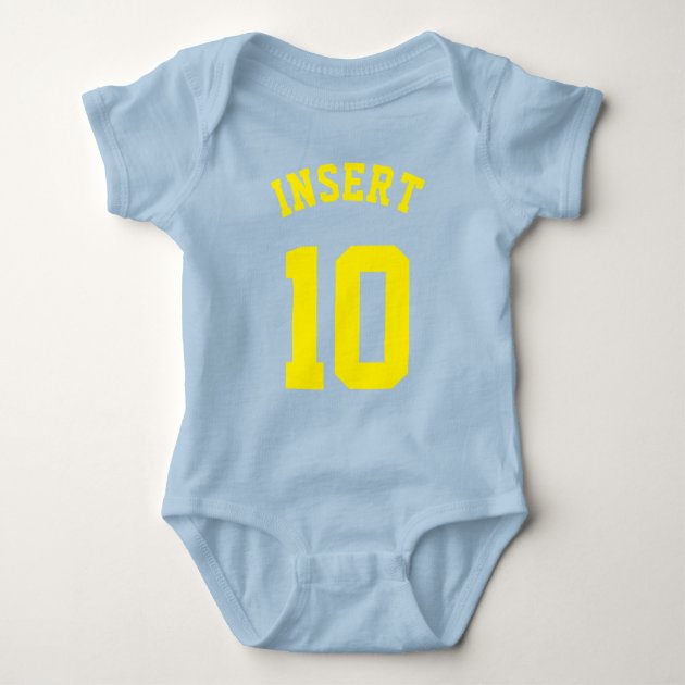baby blue and yellow jersey