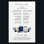 Royal Blue Yellow Gold Floral Wedding Program<br><div class="desc">Elegant royal blue gold theme wedding program featuring elegant bouquet of royal blue,  Navy,  gold,  yellow  color rose flowers buds and eucalyptus leaves. Please contact me for any help in customization or if you need any other product with this design.</div>