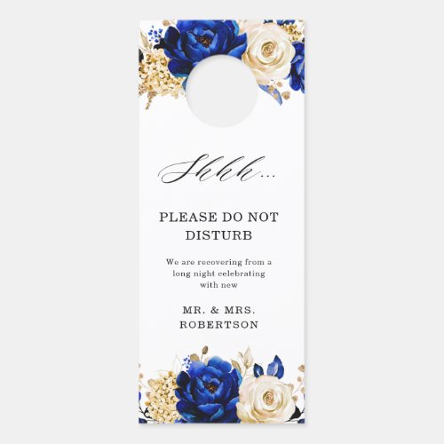 Royal Blue Yellow Gold Metallic Do Not Disturb Door Hanger