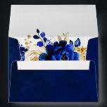 Royal Blue Yellow Gold Metallic Floral Wedding Envelope<br><div class="desc">Elegant royal blue gold theme wedding envelope featuring elegant bouquet of royal blue,  Navy,  gold,  yellow  color rose flowers buds and eucalyptus leaves. Please contact me for any help in customization or if you need any other product with this design.</div>