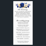 Royal Blue Yellow Gold Metallic Floral Wedding Program<br><div class="desc">Elegant royal blue gold theme wedding program featuring elegant bouquet of royal blue,  Navy,  gold,  yellow  color rose flowers buds and eucalyptus leaves. Please contact me for any help in customization or if you need any other product with this design.</div>
