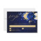 Royal Blue Yellow Gold Metallic Floral Wedding RSV