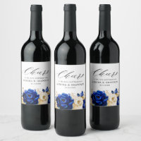 Royal Blue Yellow Gold Metallic Floral Wedding