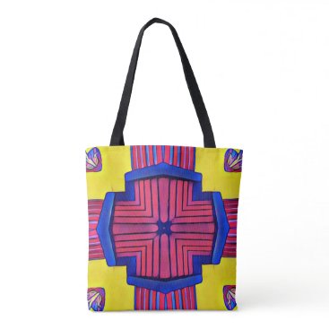 Royal Blue Yellow Magenta Modern Linear Pattern Tote Bag Royal Blue Yellow Magenta Modern Linear Pattern Tote Bag