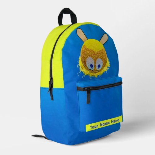 Royal Blue Yellow  with Yellow ET Face  Printed Backpack