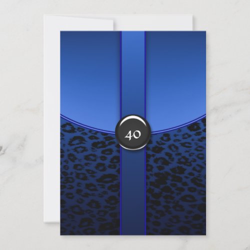 Royal Blue 40th Birthday Invitation