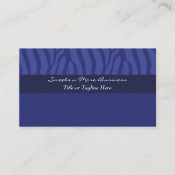 Royal Blue Zebra Pattern Business Card by seashell2 at Zazzle