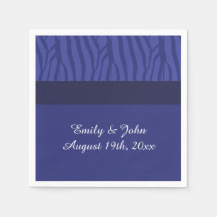 Royal Blue Zebra Pattern Napkins