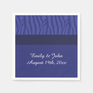 Royal Blue Zebra Pattern Napkins
