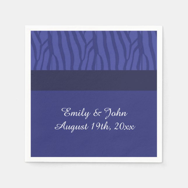 Royal Blue Zebra Pattern Napkins (Front)