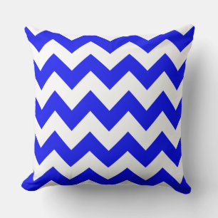 Royal Blue Zig Zag Striped Pillow