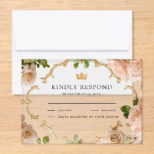 Royal Blush Pink Roses Indian Wedding Acrylic Rsvp Card