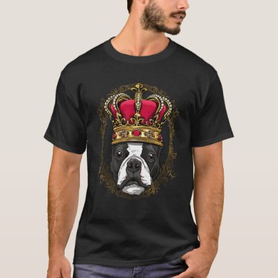 Royal Boston Terrier King Queen Princess Puppy Pet T-Shirt