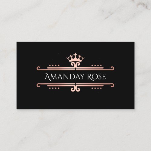 Royal Brand Name Rose Black Vintage Princess Business Card