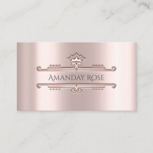 Royal Brand Name Rose Blush Crown Frame 3D Business Card