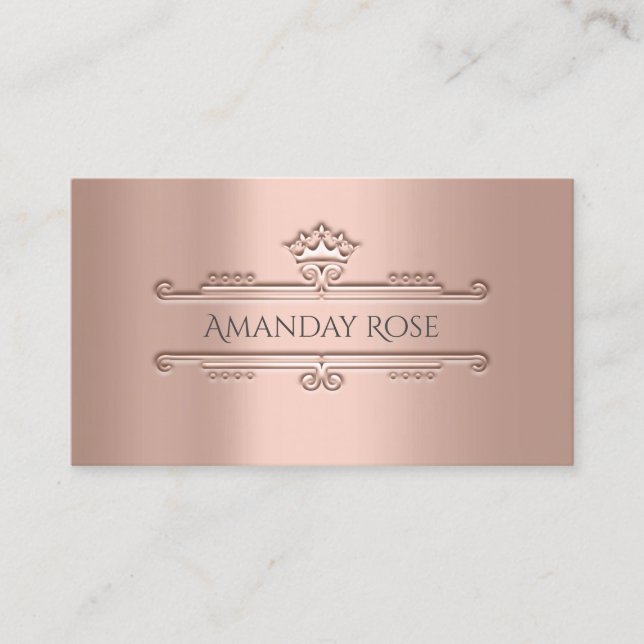 Royal Brand Name Rose Professional Crown Frame 3D Business Card (Front)
