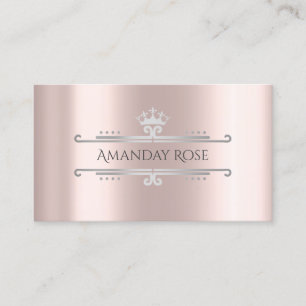Royal Brand Name Rose Silver Gray Frame Business Card