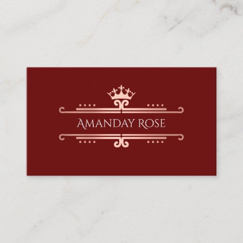 Royal Brand Name Rose White Frame Burgundy Business Card