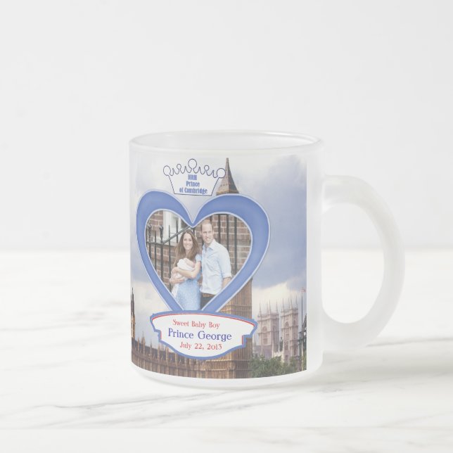 Royal British Baby Prince George Frosted Glass Coffee Mug (Right)