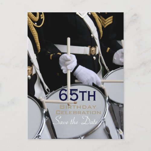 Royal British Band 65th Birthday Save the Date Announcement Postcard