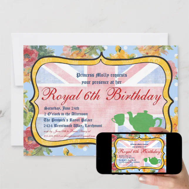Royal British Birthday Party Invitation Zazzle