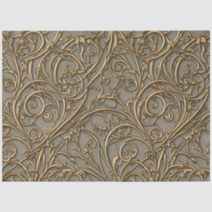 Royal Bronze Floral Ornate Damask Tissue Paper