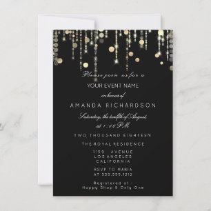 Royal Bronze Gold Drips Birthday Bridal Shower Inv Invitation