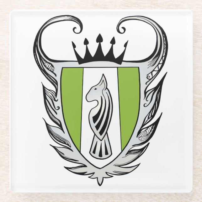 Royal Bull Terrier Glass Coaster (Front)