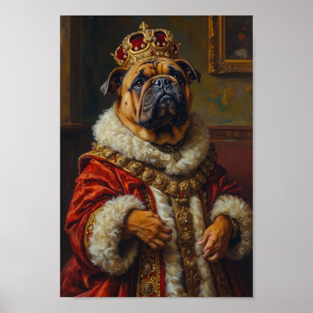 Royal Bulldog Portrait Poster (Front)