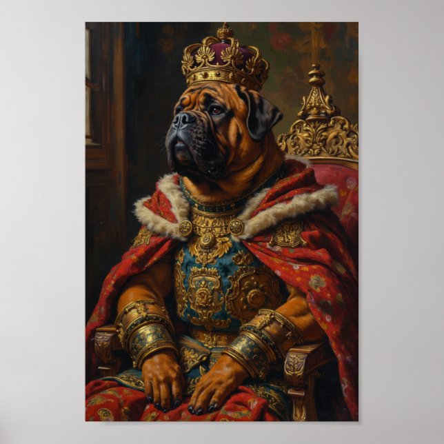 Royal Bullmastiff Portrait Poster (Front)