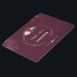 Royal Burgundy Floral Geometric iPad Smart Cover<br><div class="desc">Elegant,  Unique design featuring a watercolour floral bouquets,  a geometric rose textured shape,  all on a bold burgundy background with outlined leaves. Use Customise tool to add your info. For matching items,  please,  visit my Burgundy Leaves Geometric Collection.</div>