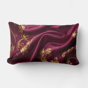 Royal Burgundy & Gold Majestic Filigree Pillow