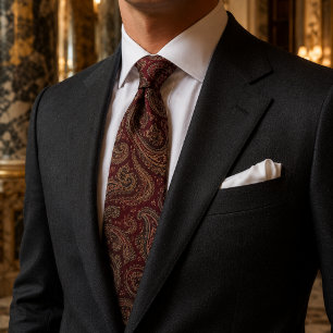 Royal Burgundy Paisley Luxury Neck Tie