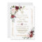 Royal Burgundy Pink Flowers Gold Cross Baptism