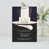 Royal Butler Silver Platter Birthday Party Invitation (Standing Front)