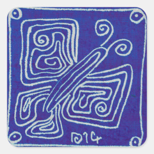 Royal Butterfly and fabric of life, square sticker