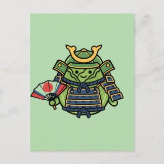 Royal Cabbage Samurai Warrior with War Fan Illustr Postcard